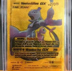 Mewtwo & Mew GX 71/236 Tag Team Unified Minds Gold Foil FanArt Pokemon C…